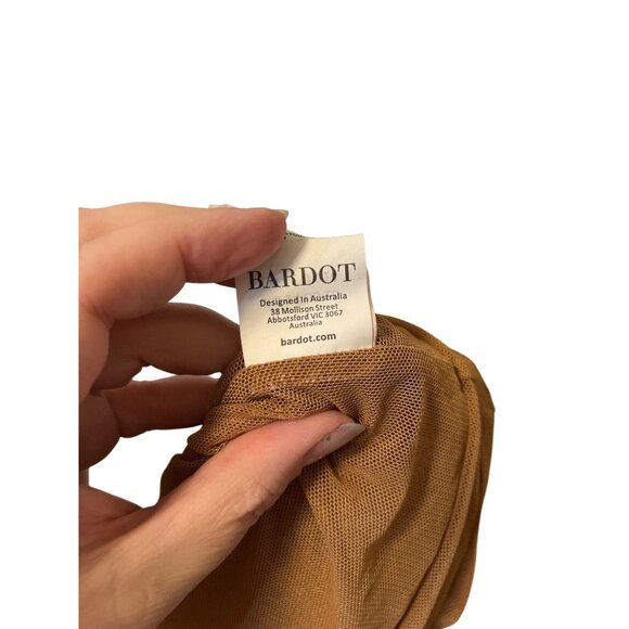 Bardot Verona Sequin Maxi Dress US Size 10 Long Sleeve Tie Back Champagne - Picture 9 of 10